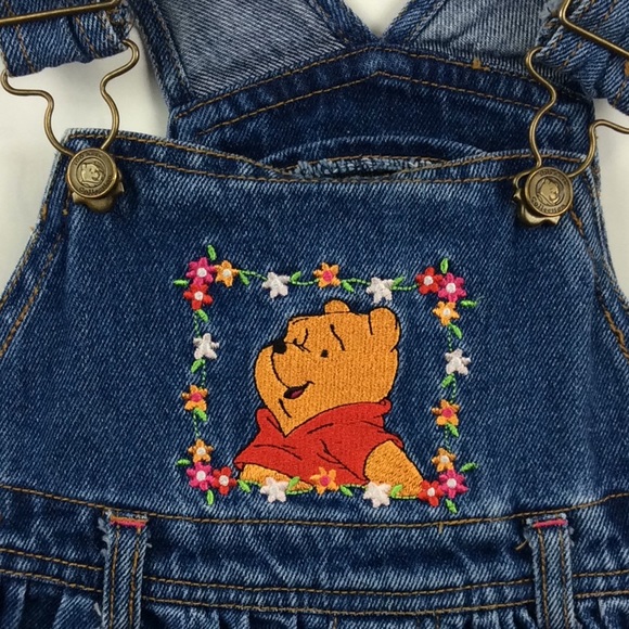 Disney Pooh Girls Bib Shorts Shortalls Sz 3T - Picture 2 of 6